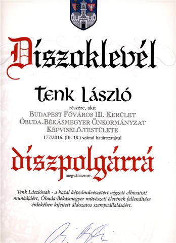 Tenk László díszpolgár
